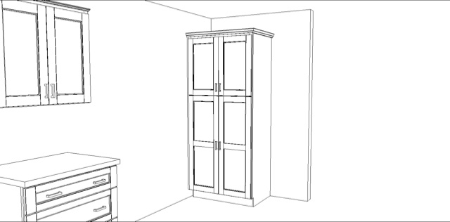 Jeff Walker kitchen rendering of storage cabinets