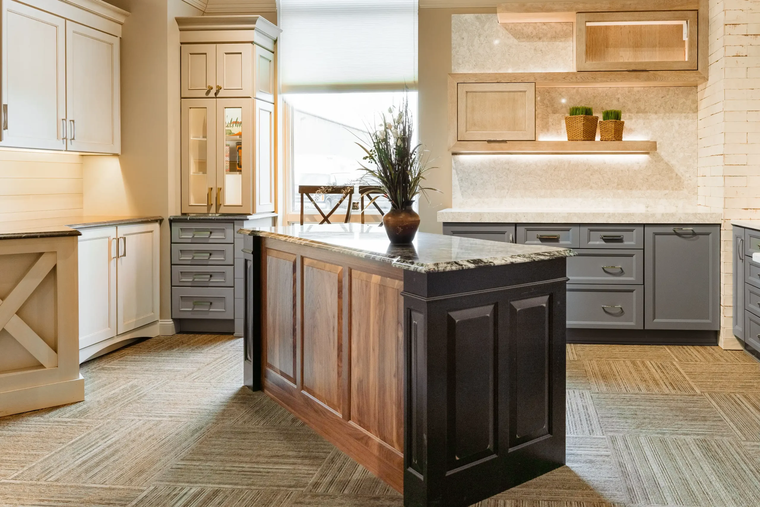 Kitchen Cabinet Showroom with Different Cabinet Doors to Choose from