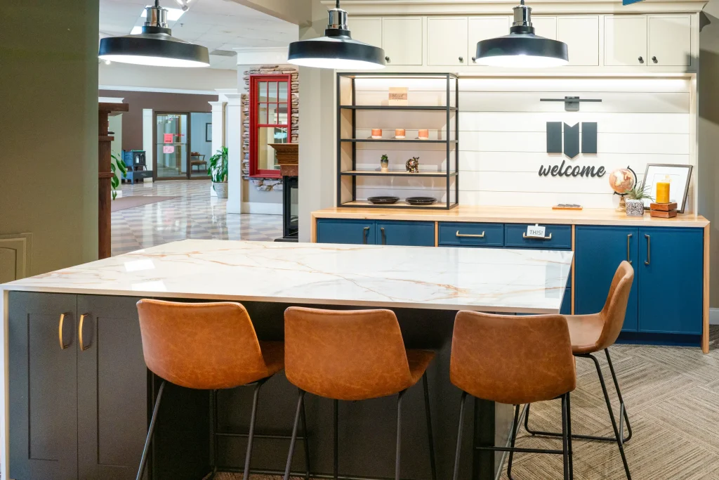 Welcome and work area in our kitchen showroom.
